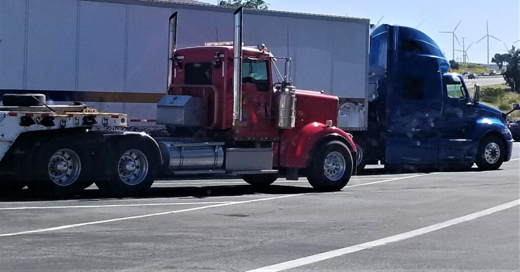Big Rig Semi Trucks in Truck Parking!